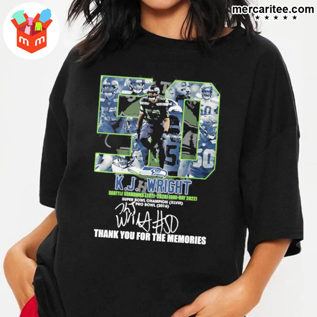 50 k.j.wright Seattle Seahawks 2022 super bowl champions thank you for the  memories shirt, hoodie, sweater, long sleeve and tank top