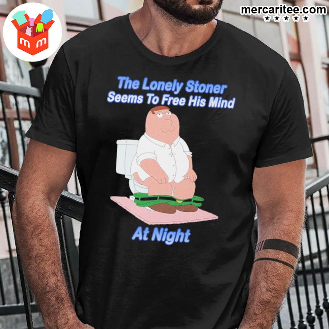 Official The Lonely Stoner Seems To Free His Mind At Night T-Shirt