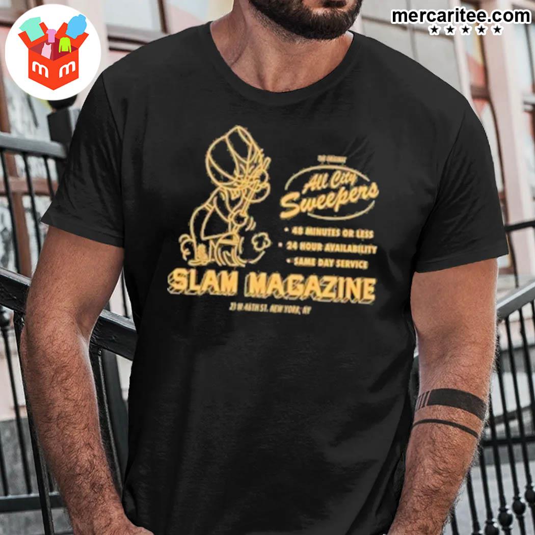 Official The Original Slam Magazine All City Sweepers 48 Minutes Or Less 24 Hour Availability Same Day Service 21 W 46th St.new York Ny T-Shirt