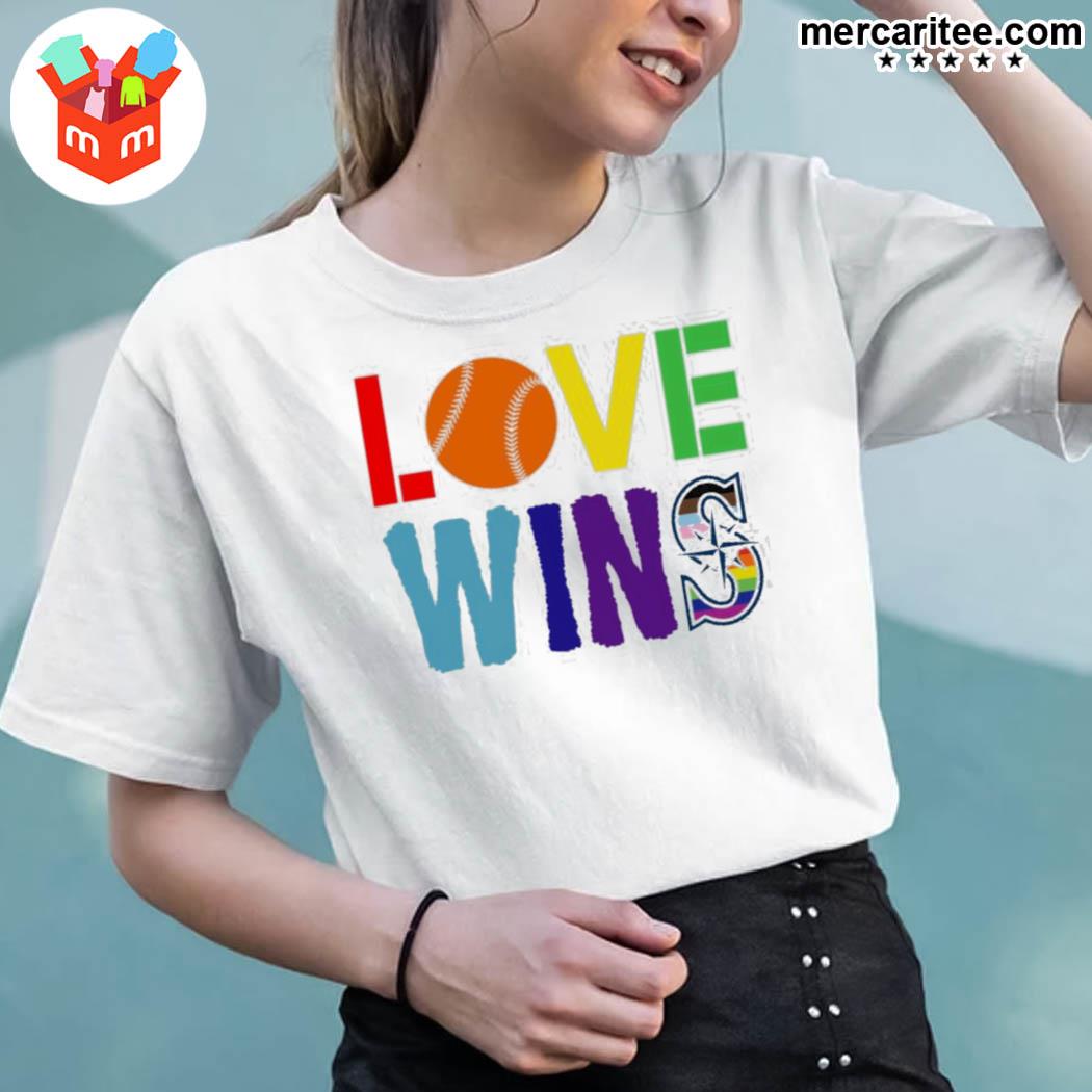 Love wins Seattle mariners pride T-shirt, hoodie, sweater, long