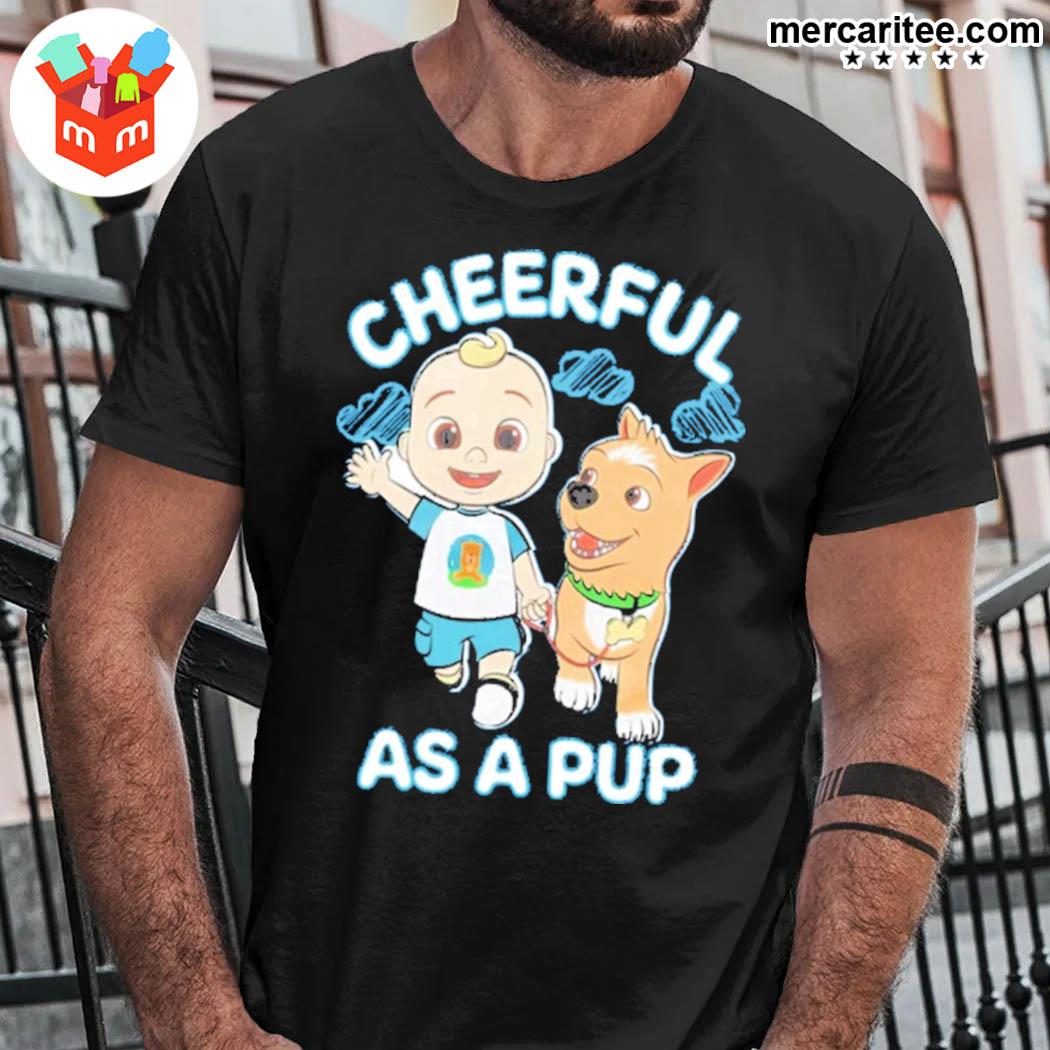 cheerful as a pup cocomelon jj bingo toddler boys and dog graphic t-shirt
