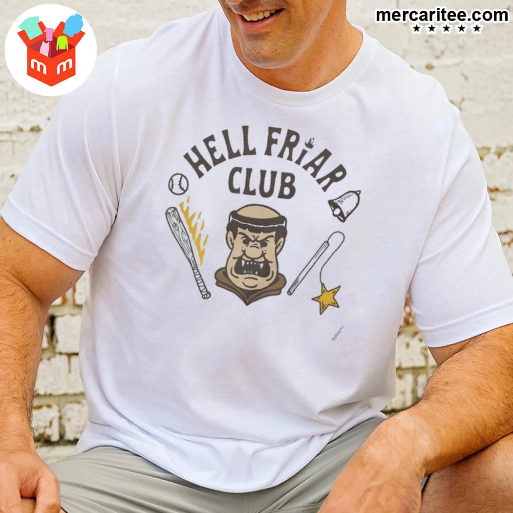 Hell friar club baseball bat ball bell star t-shirt