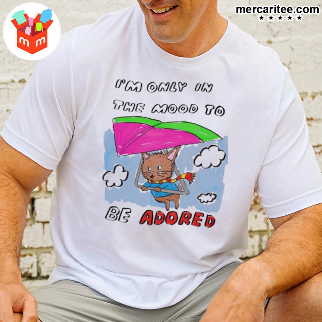 I'm only in the mood to be adored paragliding cat t-shirt