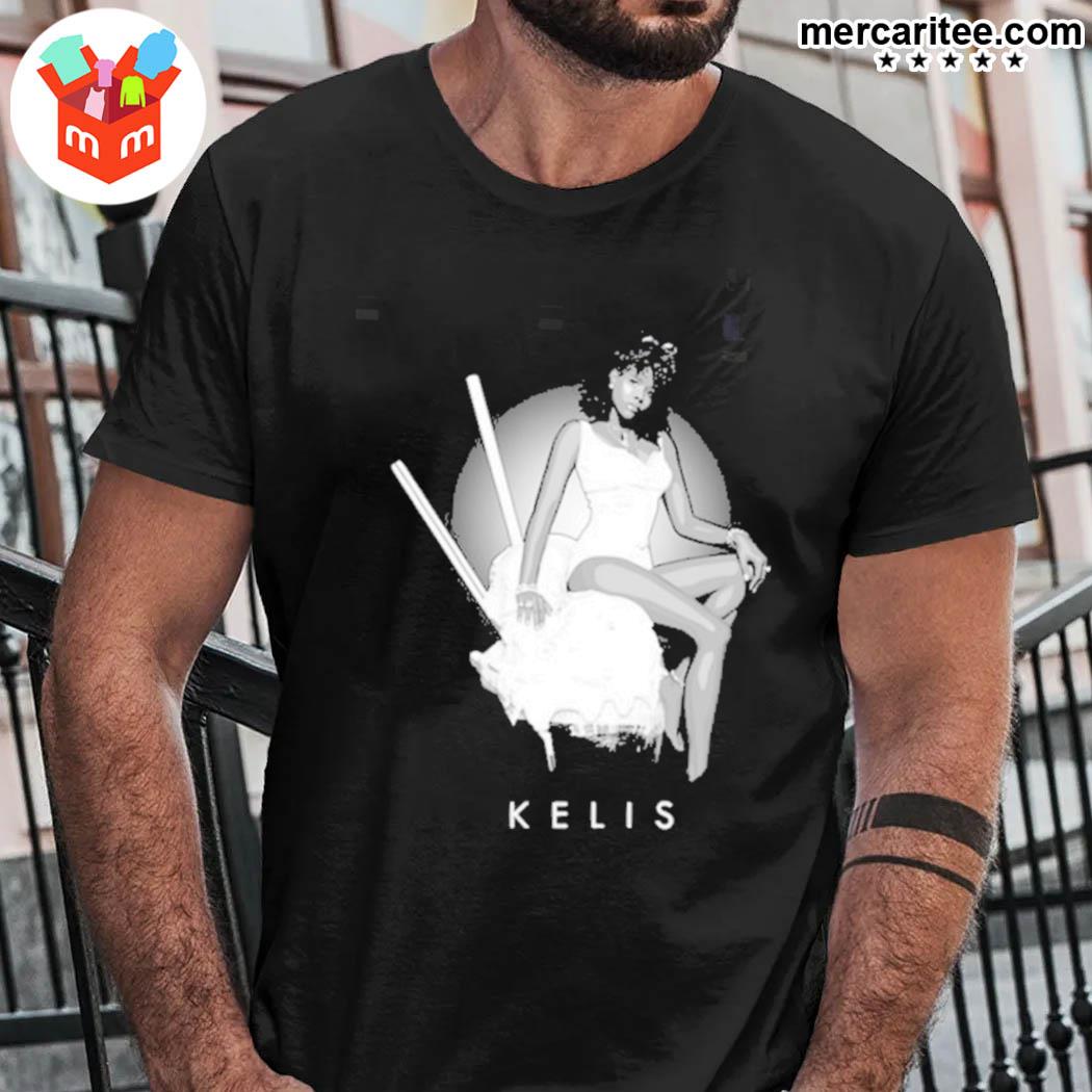 Official kelis white black art t-shirt