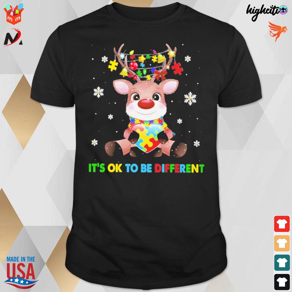Autism awareness it's ok to be different deer t-shirt