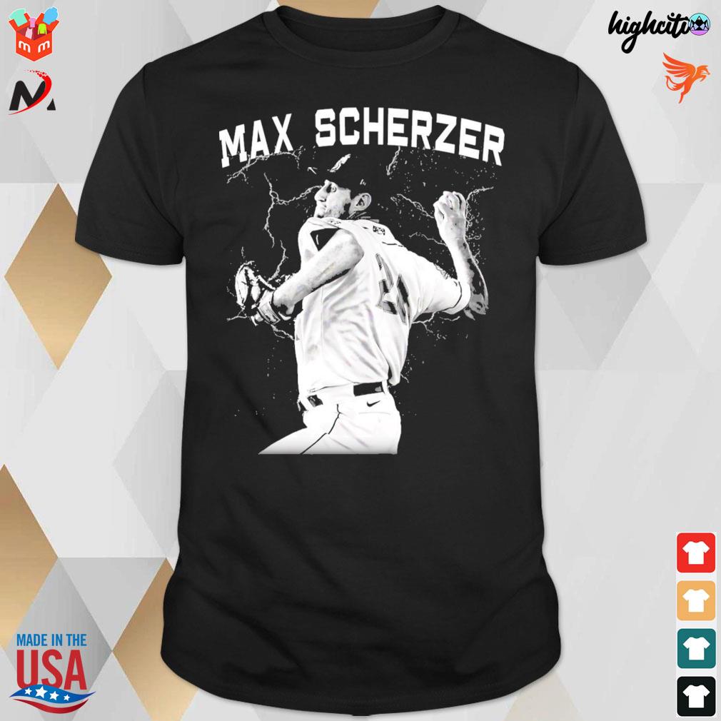 Black and white art Max Scherzer baseball t-shirt
