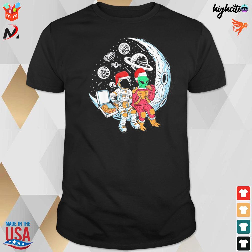 Christmas alien astronaut t-shirt