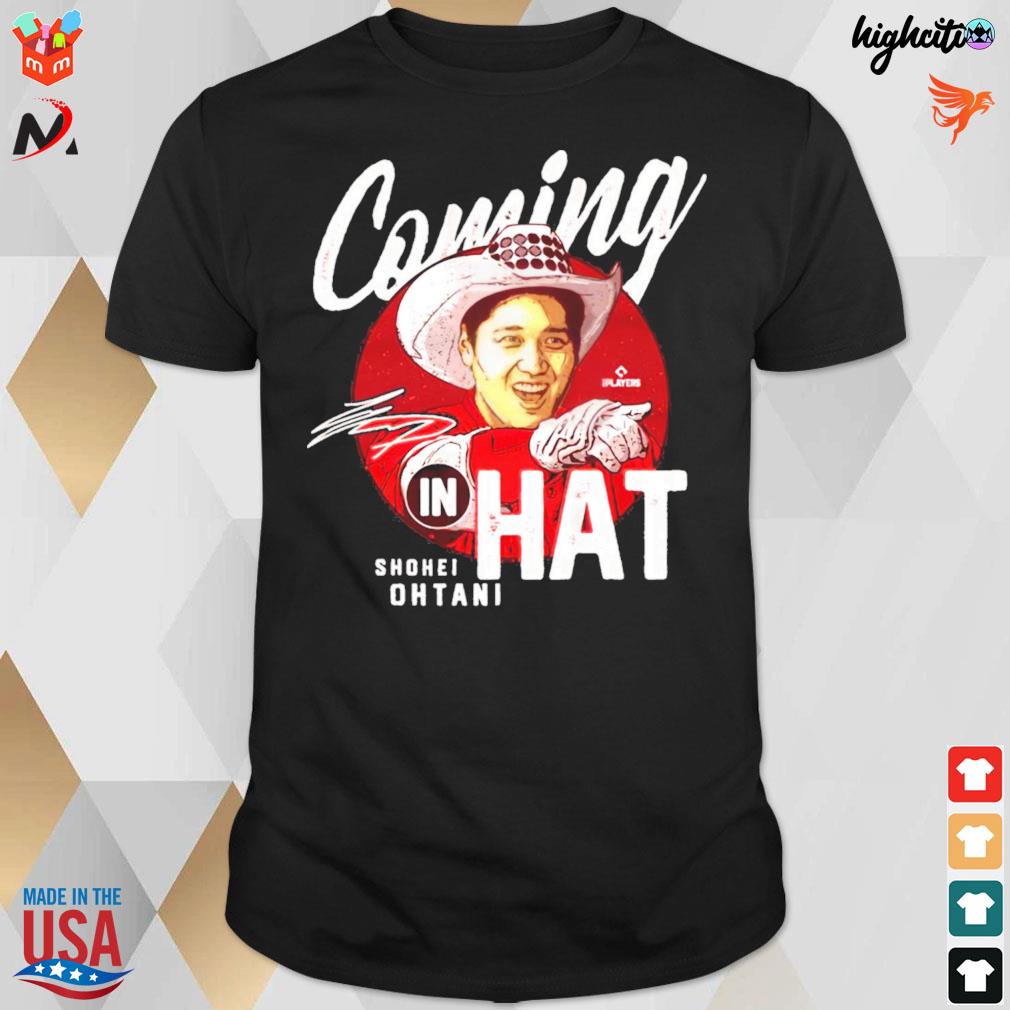 Coming in hat Shohei Ohtani baseball signature t-shirt