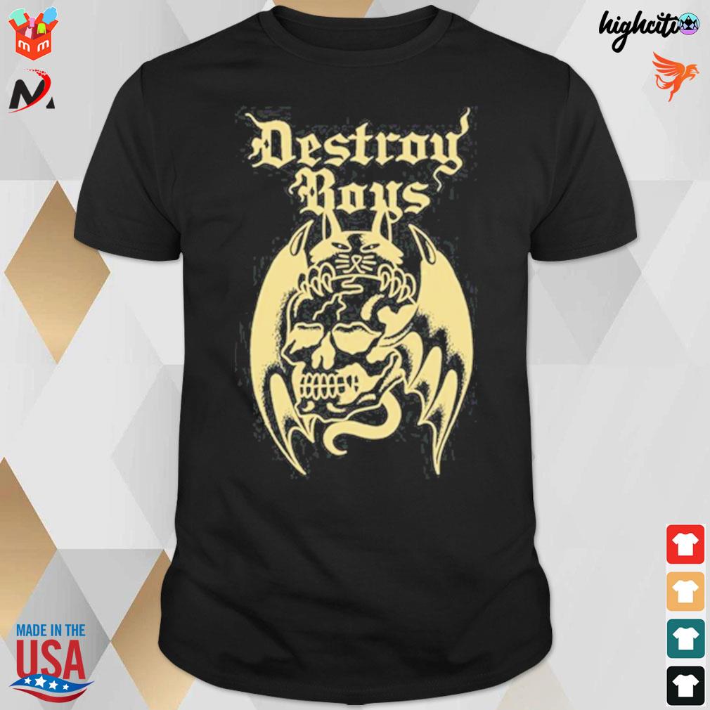 Destroy boys bonnie cat shimmer skull t-shirt