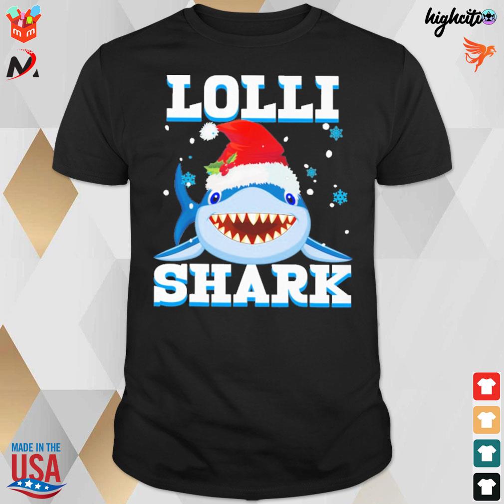 Lolli shark wear hat christmas t-shirt