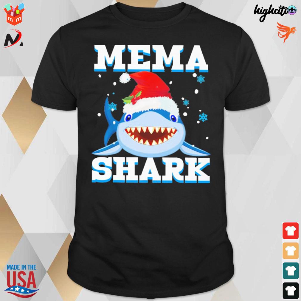 Mema shark wear hat christmas t-shirt