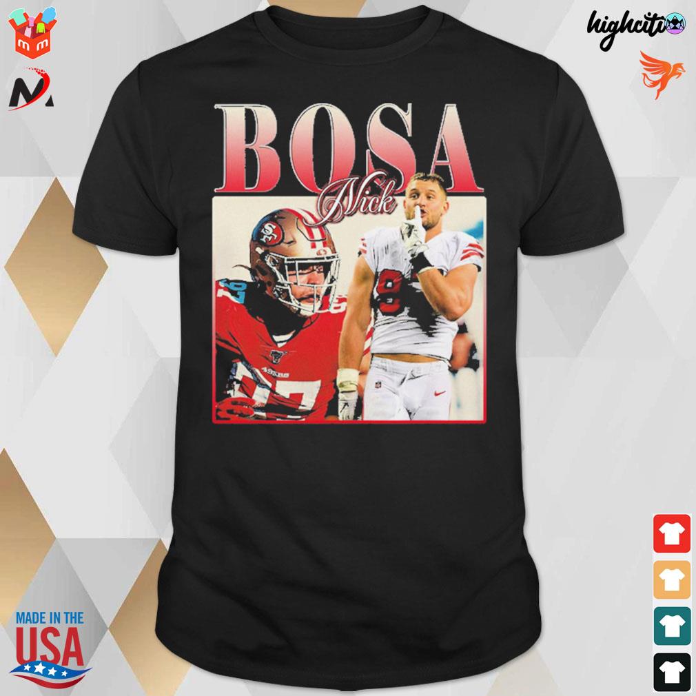 Printify Adult Nick Bosa Gold Kapow! - No Tag Shirt Unisex Softstyle T-Shirt Black / 4XL