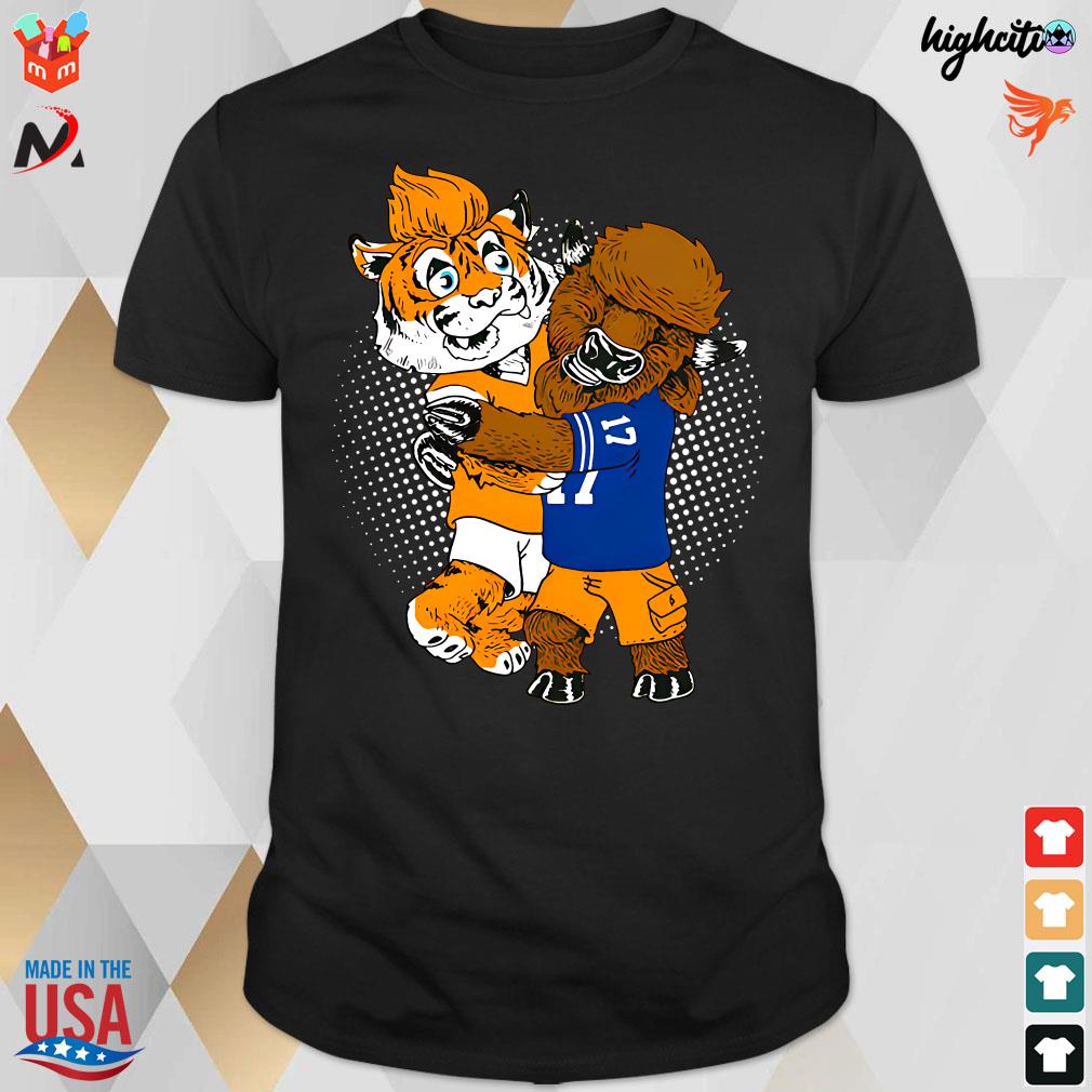 Official luke Russert Mascot Bills And Bengals Mascot Buffalo Bills Hug Mascot Cincinnati Bengals T-Shirt
