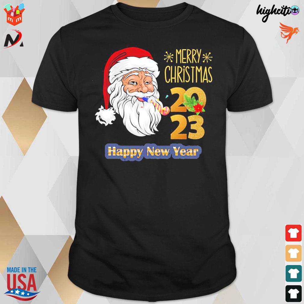 The santa Christmas approaching happy new year 2023 fannmade t-shirt