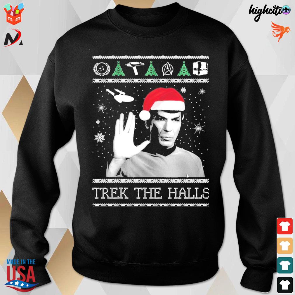 at styre Som Råd Trek the halls funny Star Trek ugly Christmas 2022 t-shirt, hoodie,  sweater, long sleeve and tank top