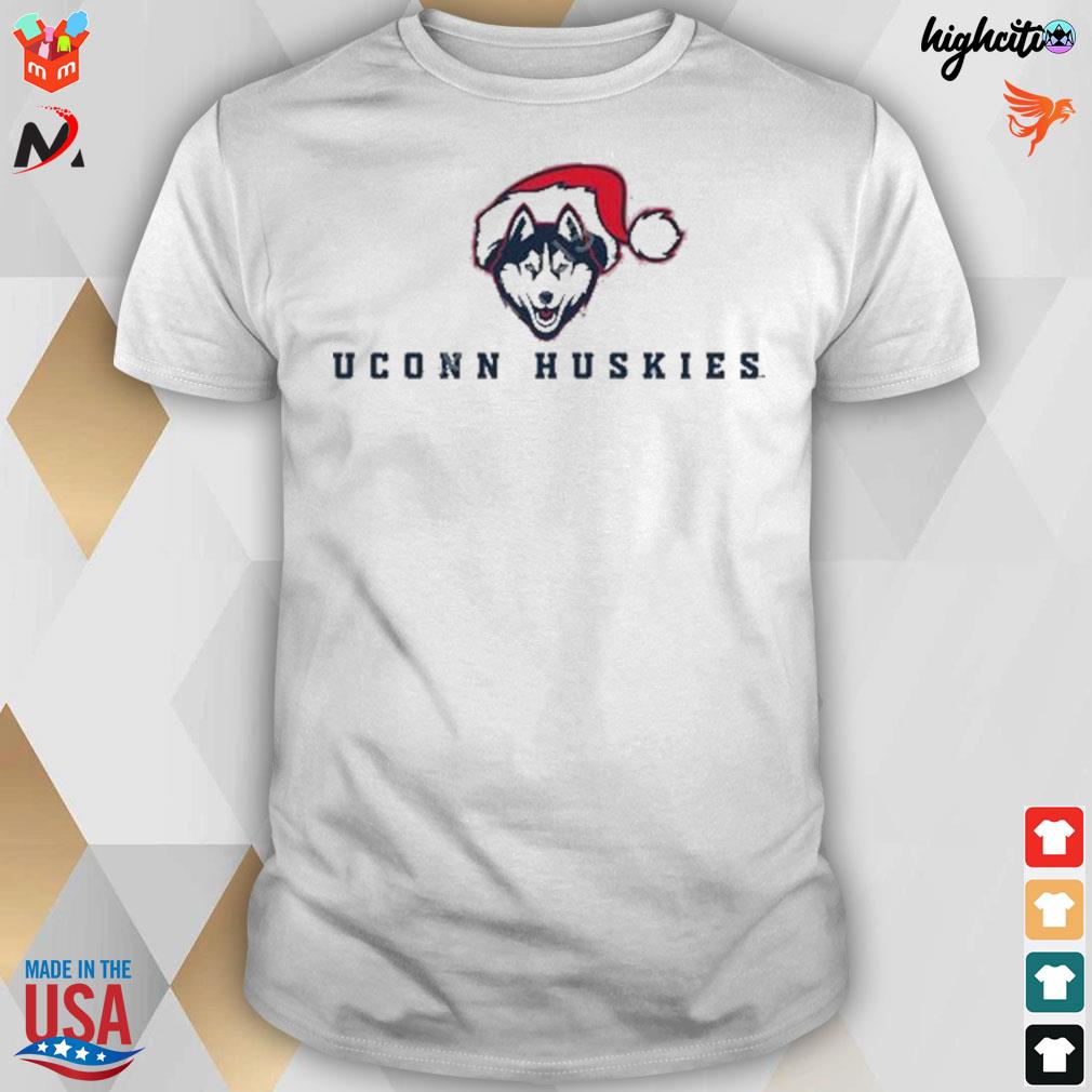 Uconn huskies logo with santa hat christmas 2022 T-shirt