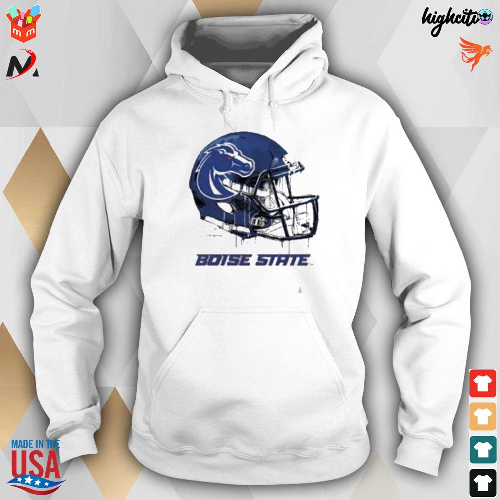 Youth Gray Boise State Broncos Dripping Helmet T-Shirt