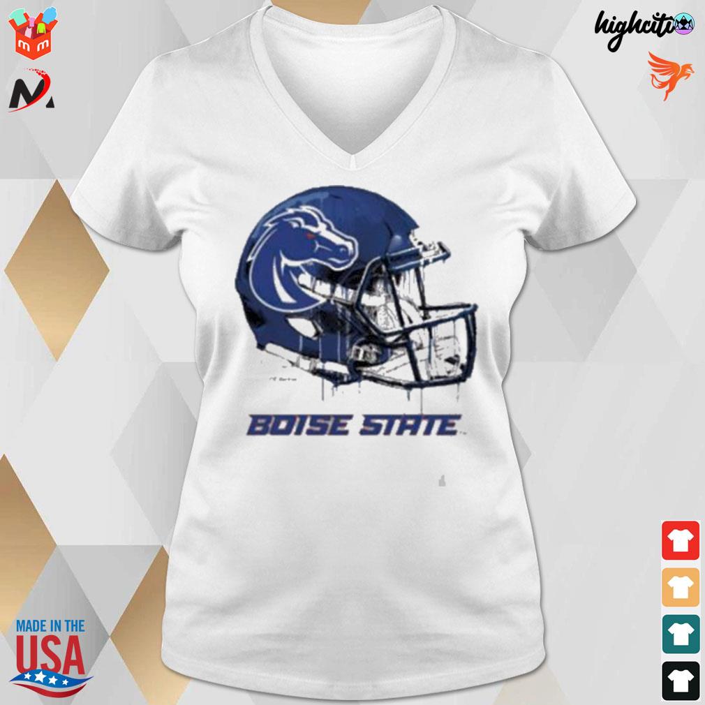 Youth Gray Boise State Broncos Dripping Helmet T-Shirt