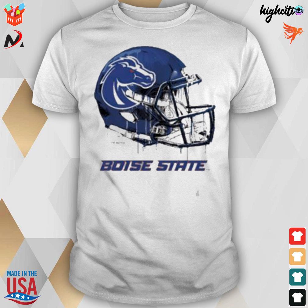 Youth Gray Boise State Broncos Dripping Helmet T-Shirt