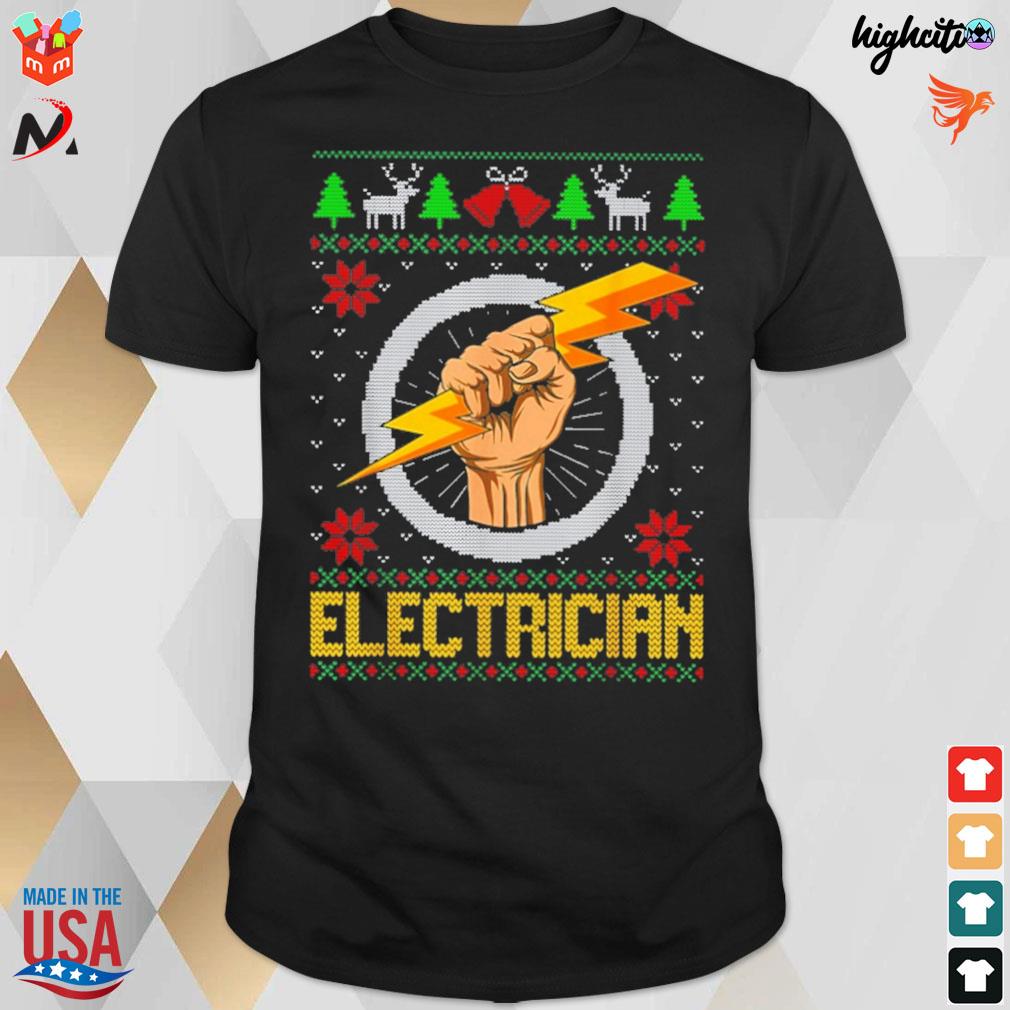 Electrician Christmas ugly sweater t-shirt