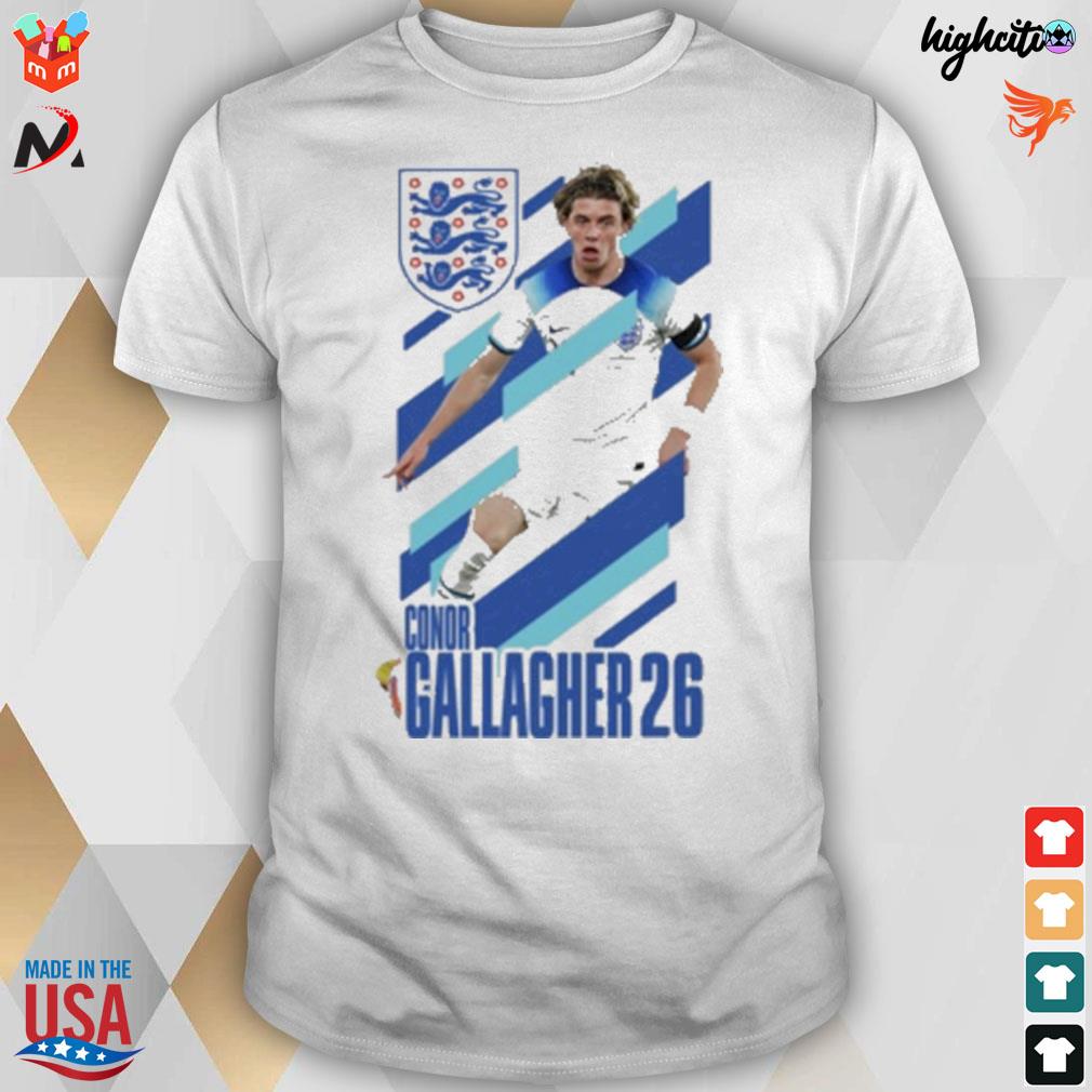 England gallagher no 26 name and number graphic Conor Gallagher 26 t-shirt