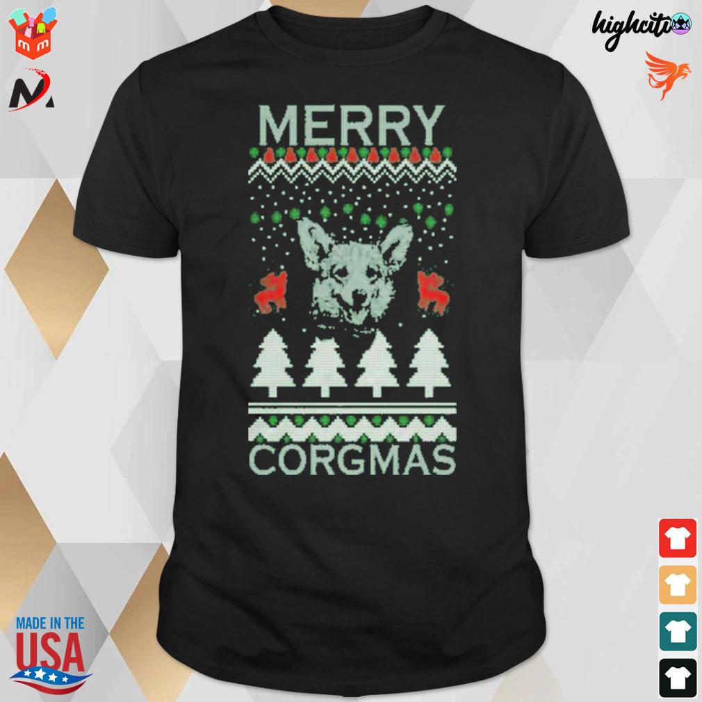 Merry Corgmas christmas ugly sweater t-shirt