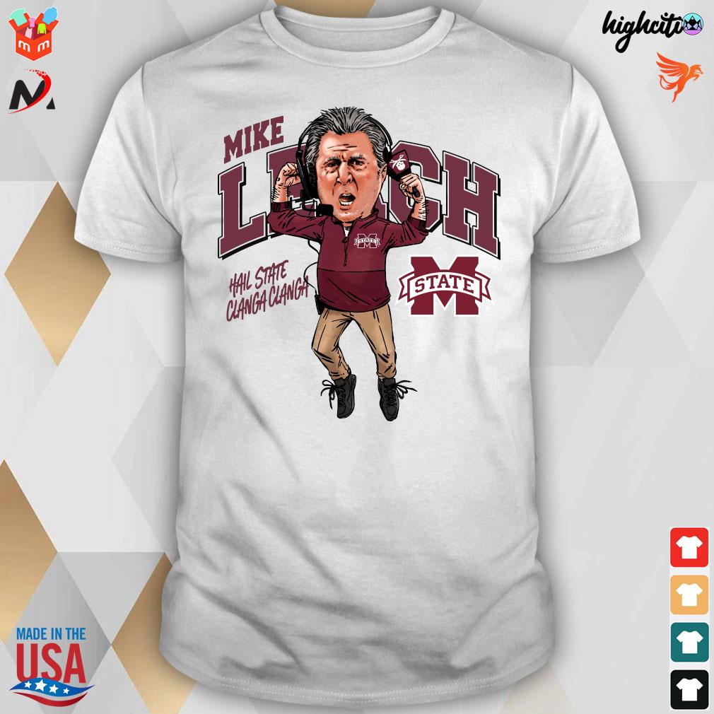 Official Mike leach caricature mississippI state university collection t-shirt
