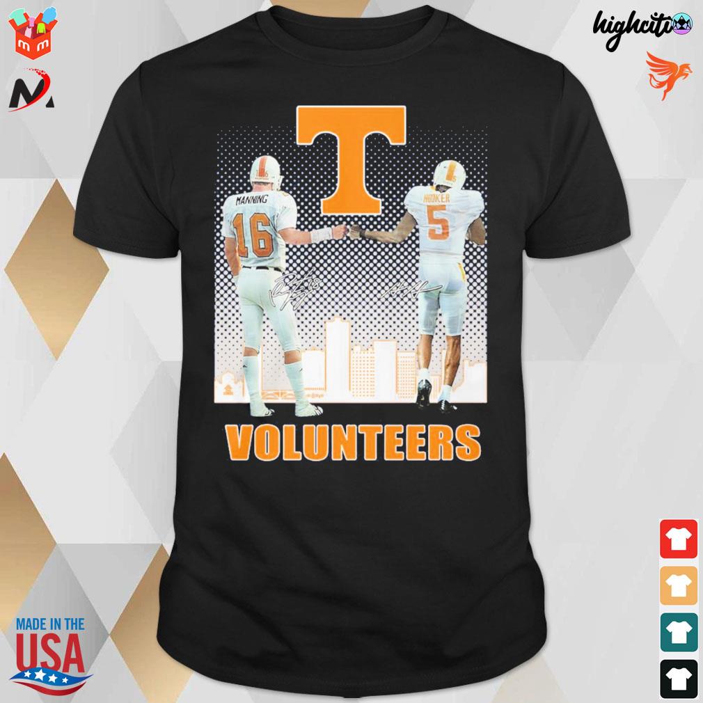 Tennessee Volunteers Peyton Manning 16 and Hendon Hooker 5 signatures t-shirt