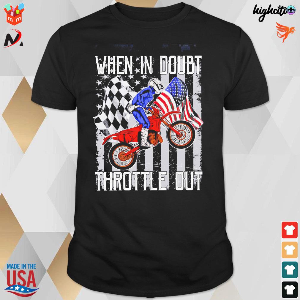 When in doubt throttle out motorbike and American flag t-shirt