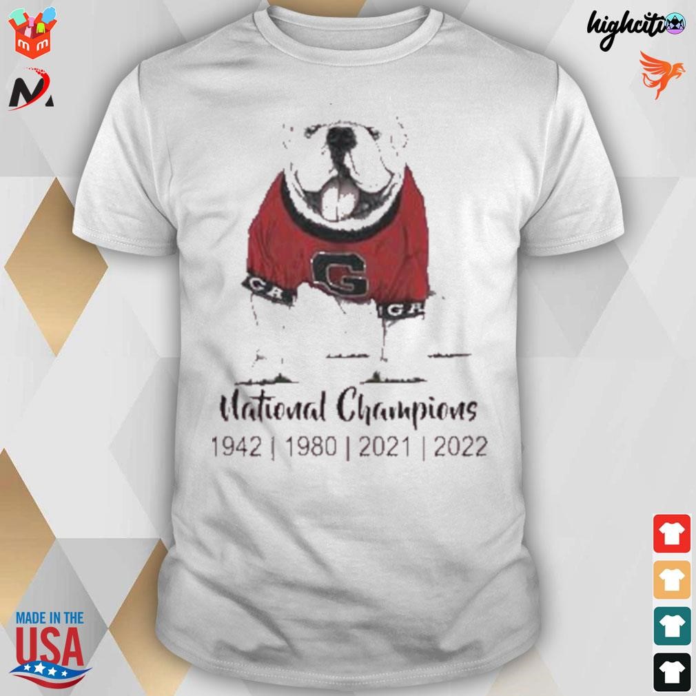 Georgia Bulldog dawgs uga 4-time national champions t-shirt