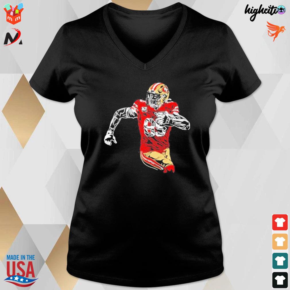 SAN FRANCISCO 49ERS GEORGE KITTLE T SHIRT EXTRA LARGE BLACK #85 TEE NICE  COND **