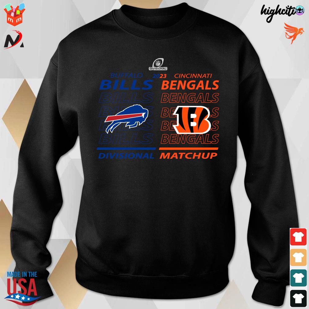 Cincinnati Bengals Vs Buffalo Bills 2022 2023 Afc Divisional Matchup Logo  Shirt, hoodie, sweater, long sleeve and tank top