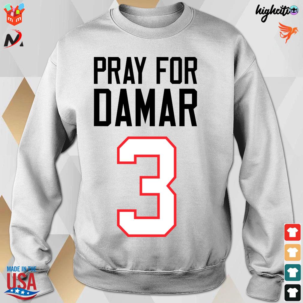 Damar hamlin love for 3 pray for damar hamlin shirt, hoodie, sweater, long  sleeve and tank top