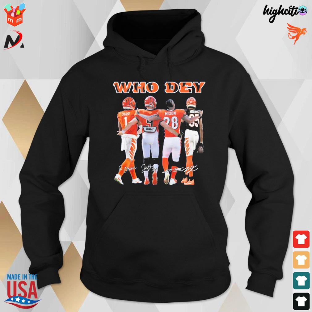 Cincinnati Bengals Who Dey Ja'Marr Chase Joe Burrow Mixon Signatures shirt,  hoodie, sweater, long sleeve and tank top