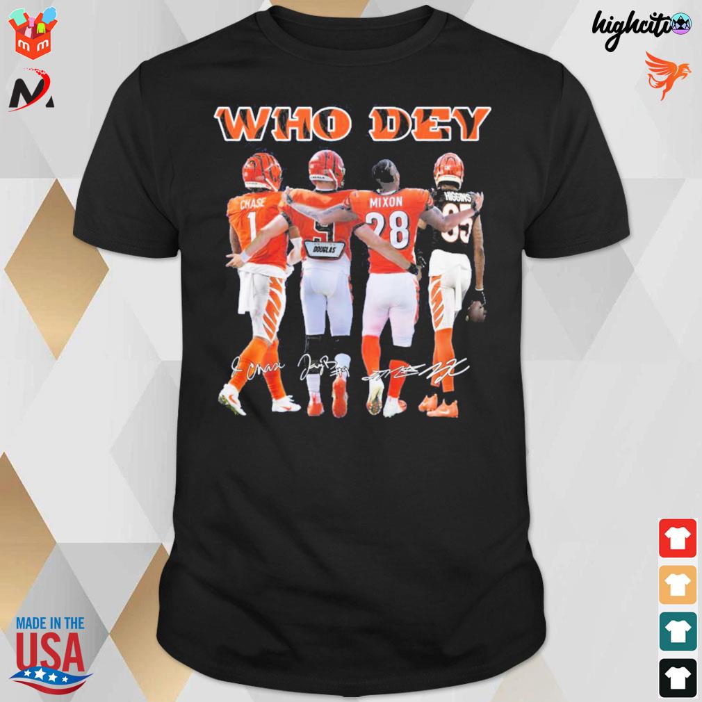 Cincinnati Bengals Who Dey Ja'Marr Chase Joe Burrow Mixon Signatures New  2022 Shirt, hoodie, sweater, long sleeve and tank top