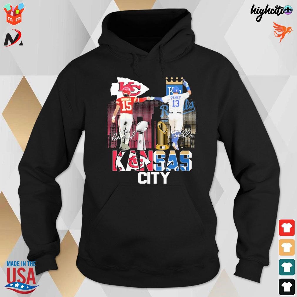 Patrick Mahomes KC Chiefs and Salvador Pérez KC Royals signature shirt,  hoodie, sweater, long sleeve and tank top