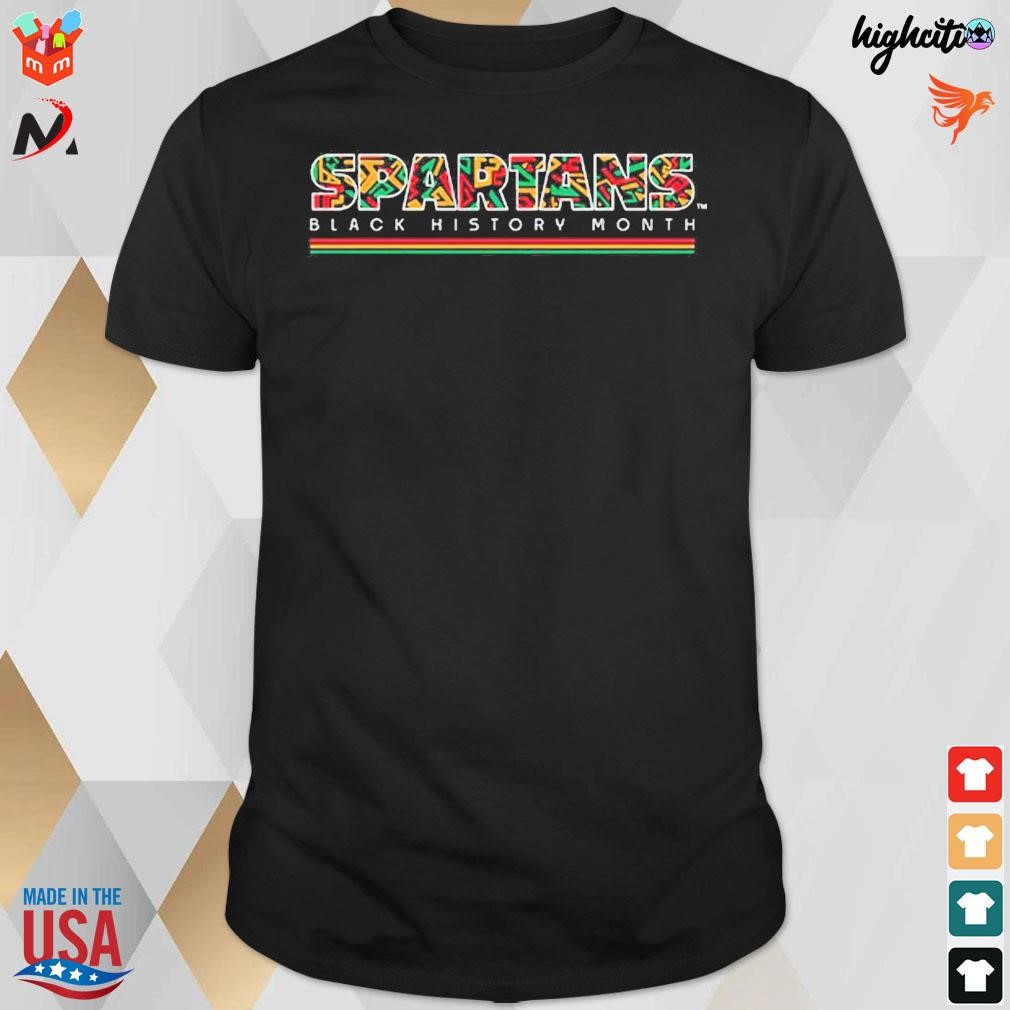 Michigan state spartans blue 84 2023 black history month t-shirt