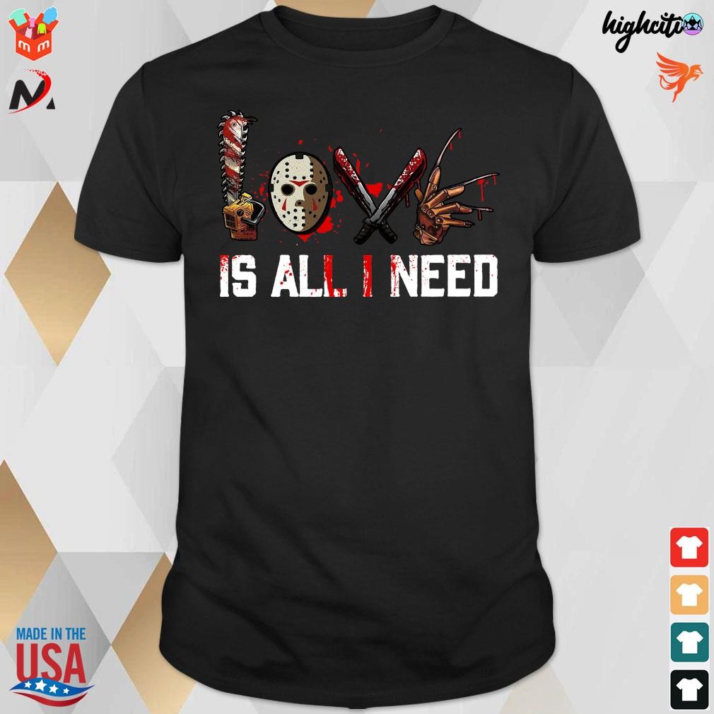 Official Horror Love Is All I Need Halloween Tee T-Shirt