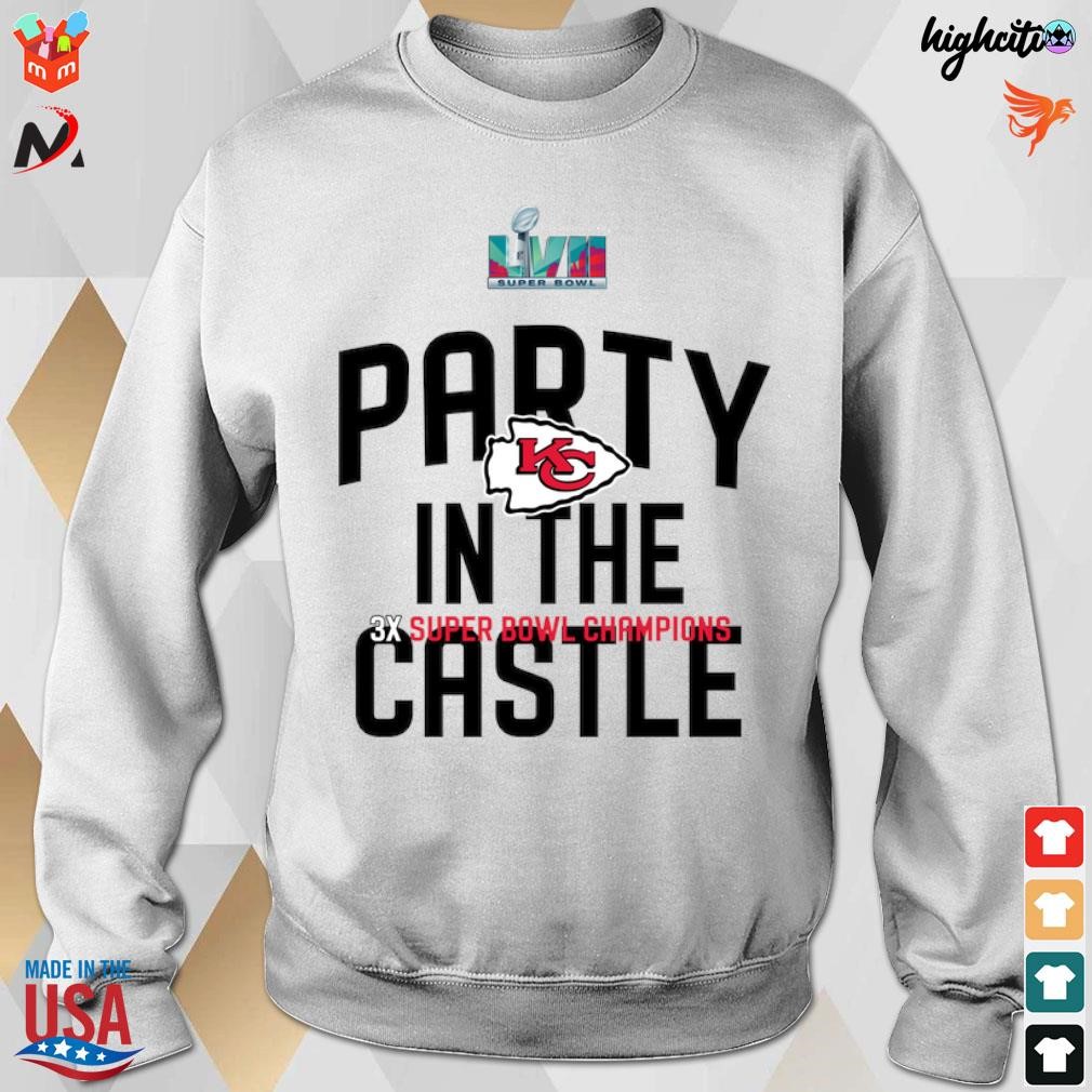 Kansas City Chiefs Party in the castle 3X Super bowl Champions shirt, hoodie,  longsleeve tee, sweater