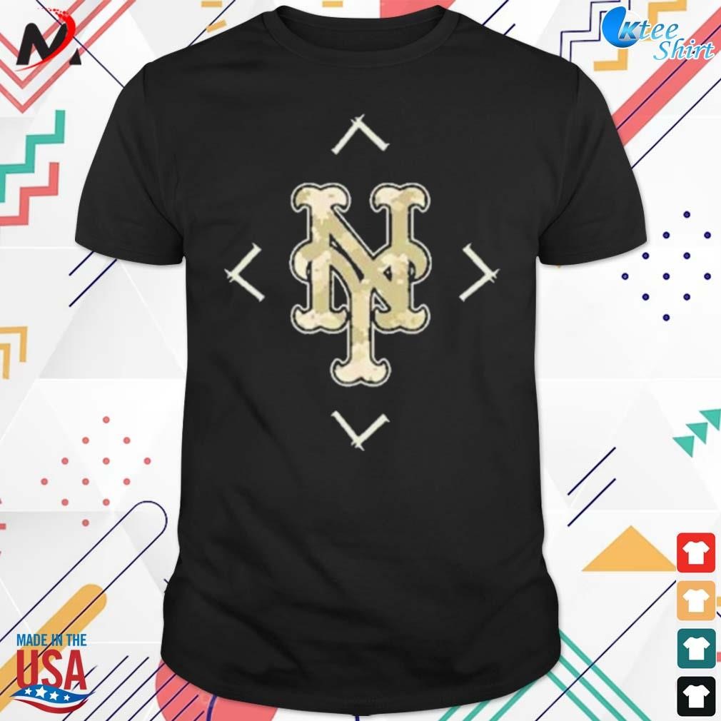 Men's New York mets black camo logo t-shirt