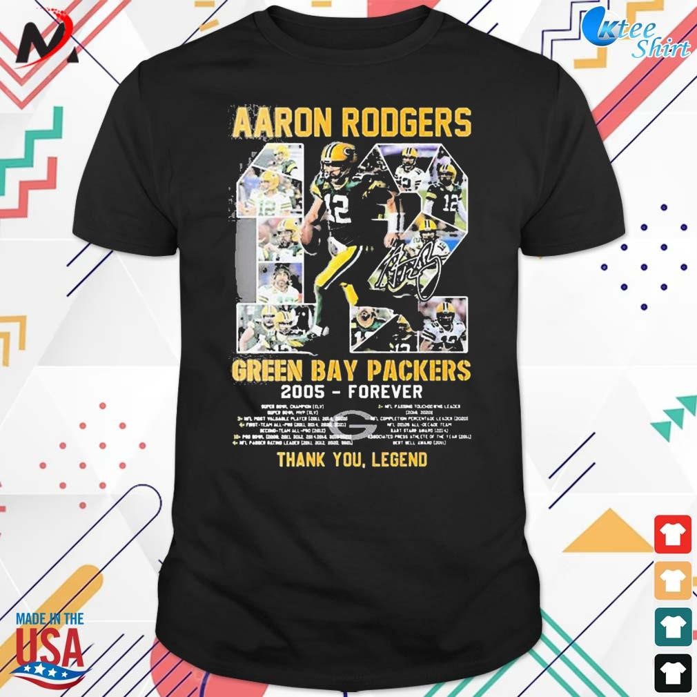 Thank you legend Aaron Rodgers Green Bay Packers 2005-forever signature t-shirt