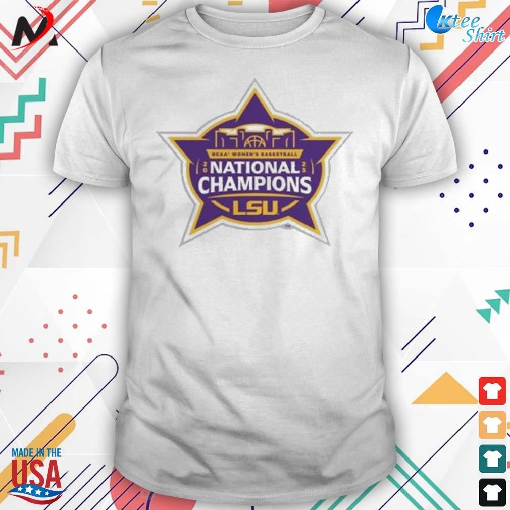 Lsu tigers 2023 ncaa women's basketball national champions logo t-shirt