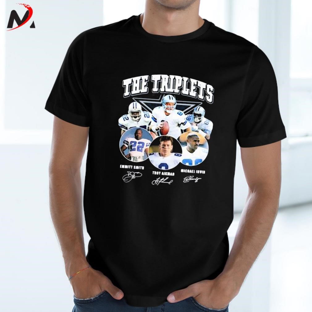 Awesome Dallas Cowboys The Triplets signatures photo design T