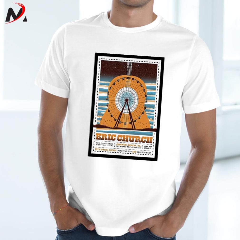 Awesome Eric Church august 19 2023 the Wharf amphitheater Orange beach AL art poster design t-shirt