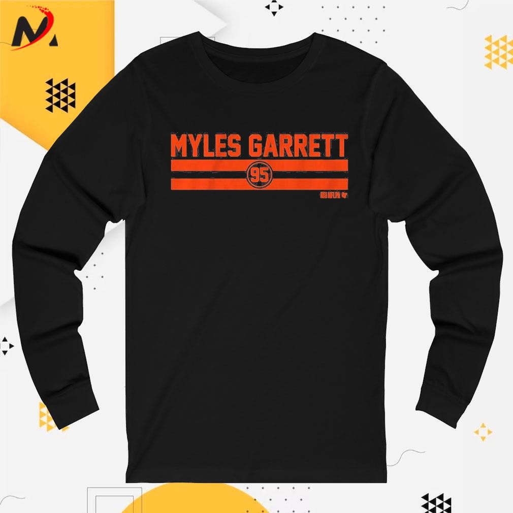 Myles Garrett Name Number Stripe Shirt, hoodie, sweater and long