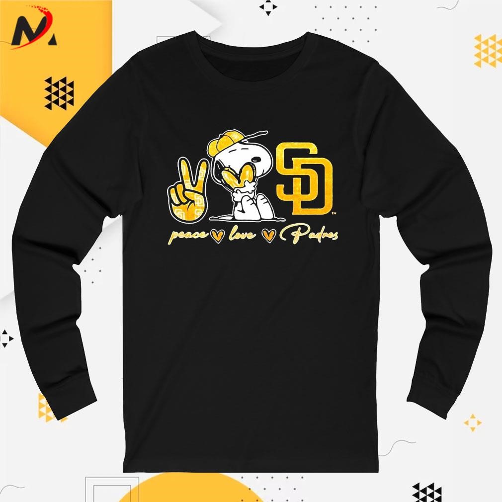 Snoopy Peace Love San Diego Padres Shirt, hoodie, sweater, long