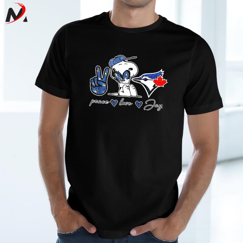 Official snoopy Peace Love Toronto Blue Jays Shirt, hoodie, tank top,  sweater and long sleeve t-shirt