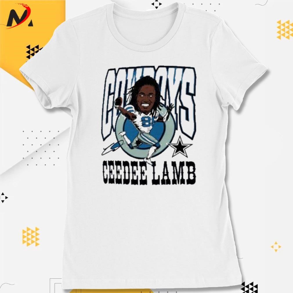 Official Ceedee lamb Dallas Cowboys cartoon run signature T-shirt