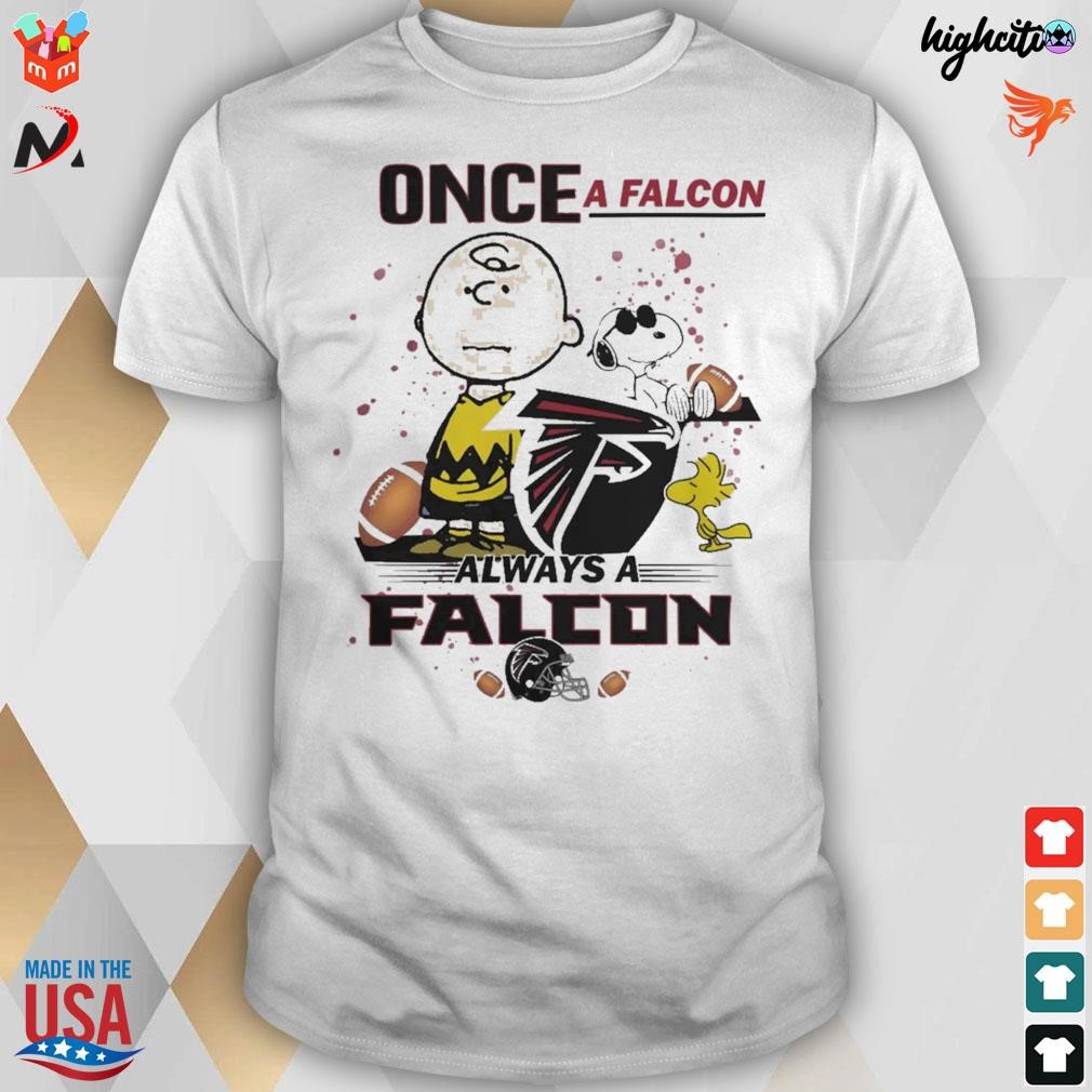 Official Atlanta Falcons And Charlie Brown Once A Falcons Always A Falcons T-shirt