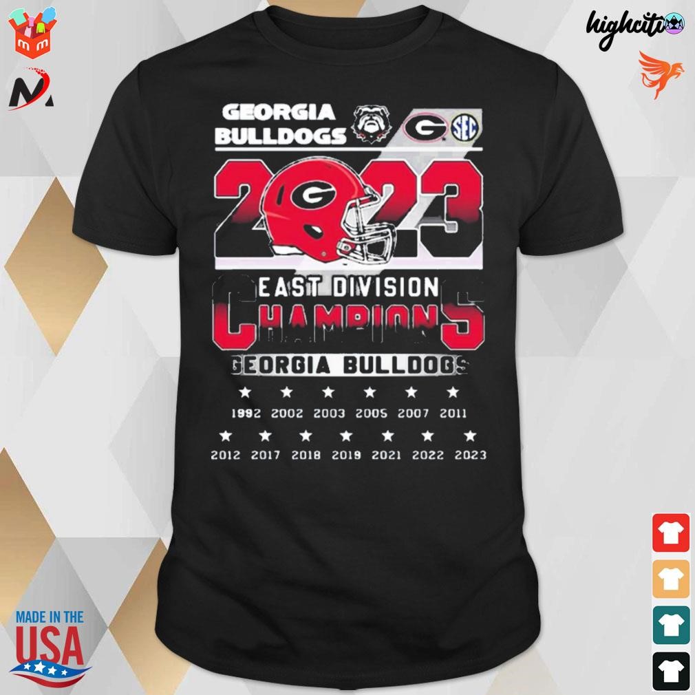 Official Georgia Bulldogs 2023 East Division Champions helmet t-shirt
